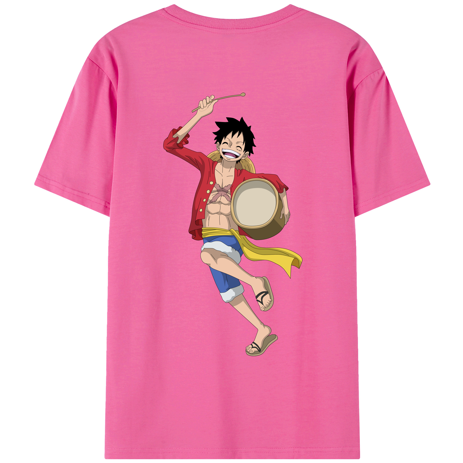 ワンピース モンキー・D・ルフィ ONE PIECE Monkey D. Luffy レディース半袖Tシャツ(バックプリント)